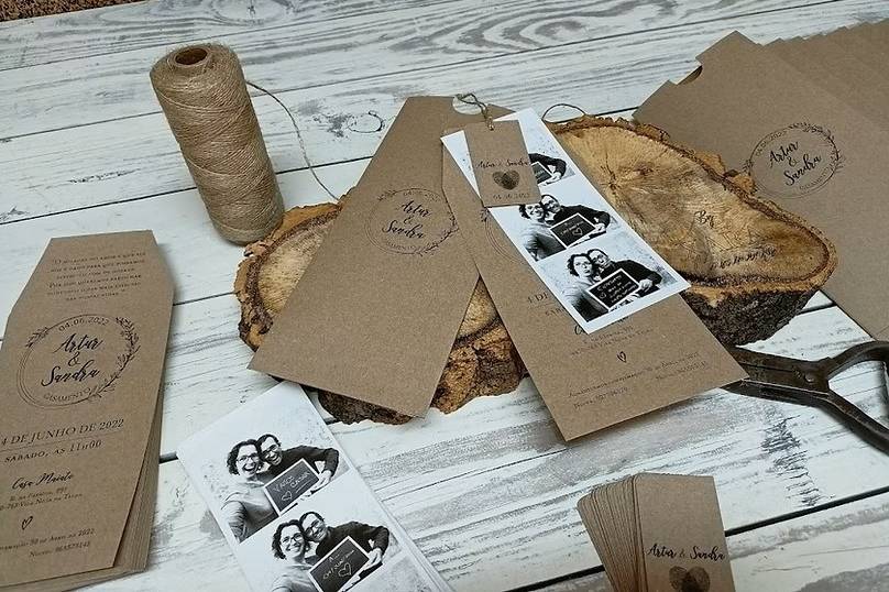 Invitación fotomatón kraft