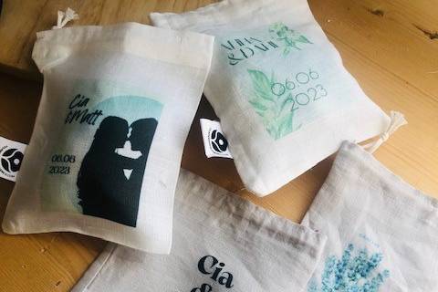 Bolsita de lino personalizada