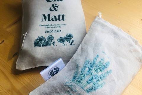 Bolsita de lino personalizada