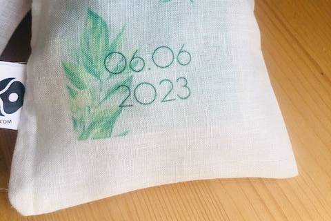 Bolsita de lino personalizada