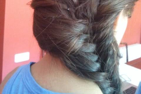Trenza de espiga de lado