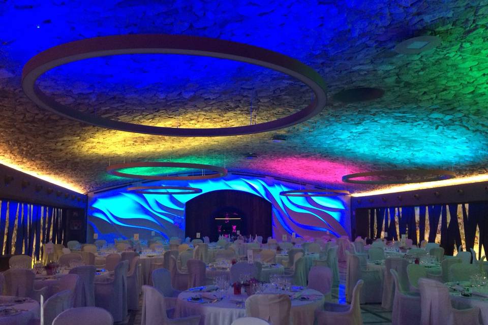 Nuestro salón con iluminación