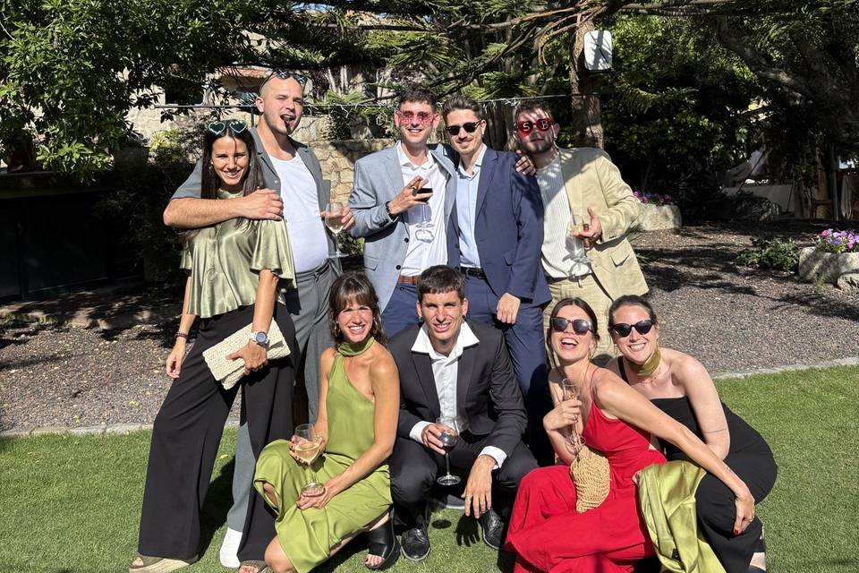 Amigos en jardin