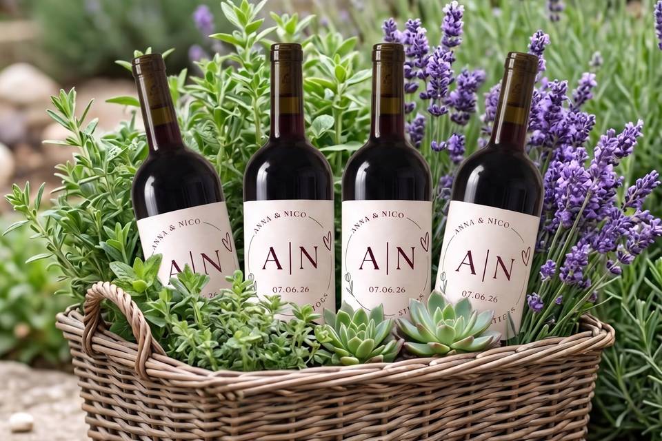 Vino personalizado boda