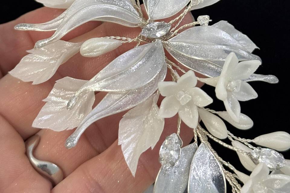 Tocado porcelana, vitral