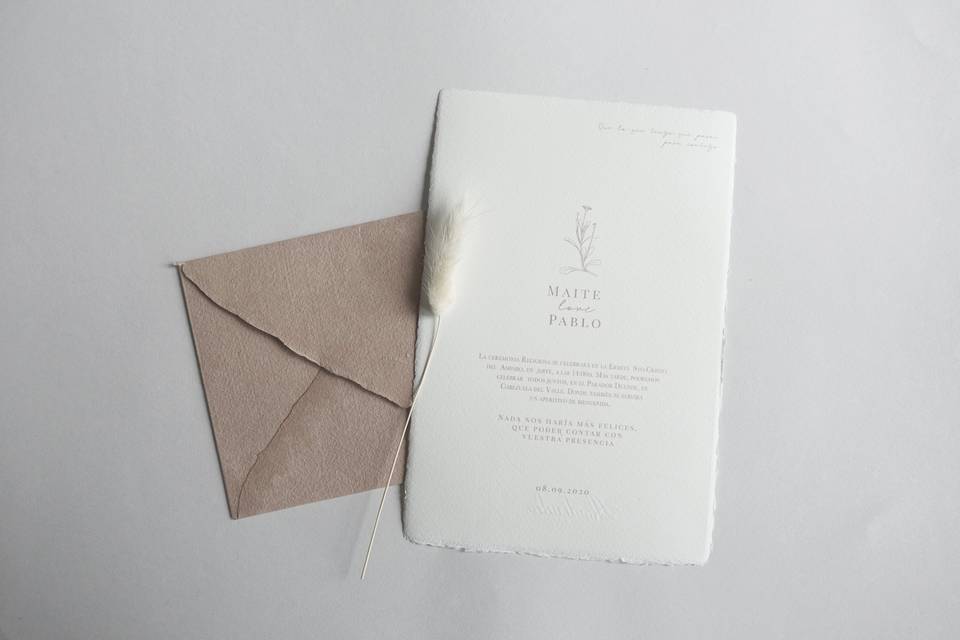 Invitación en papel de seda