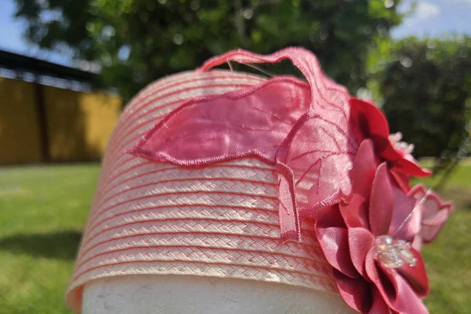 Sombrero casquete rosa