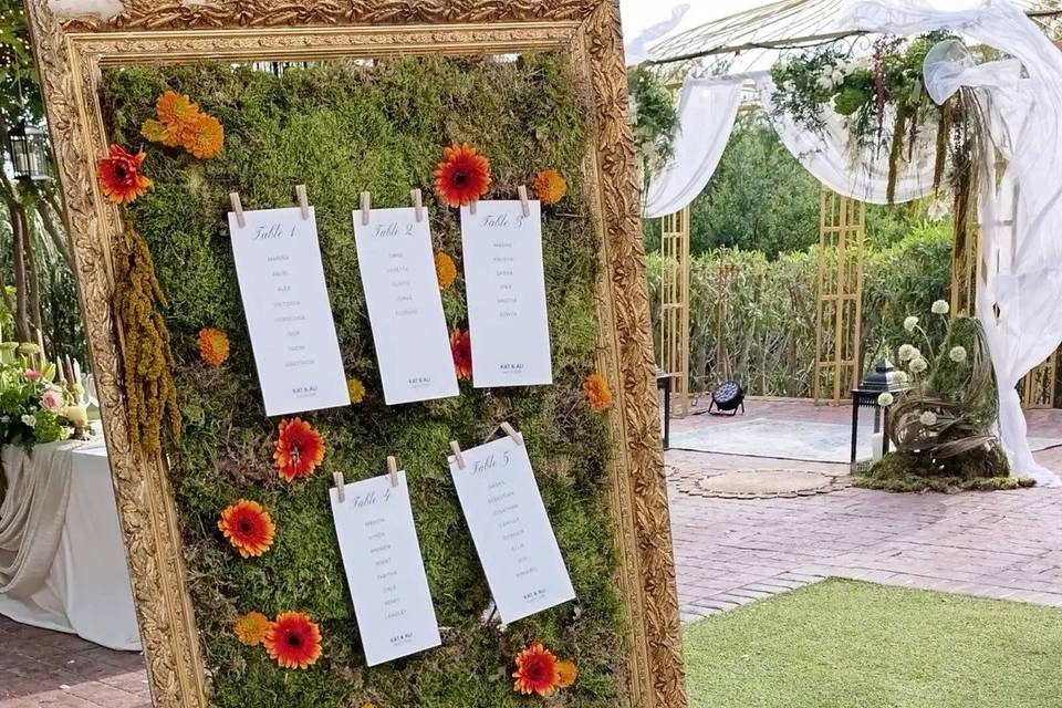 Decoración de la boda