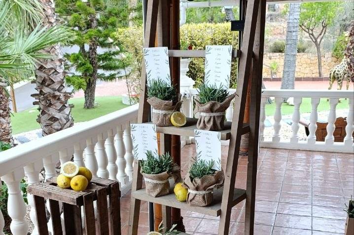 Decoración de la boda