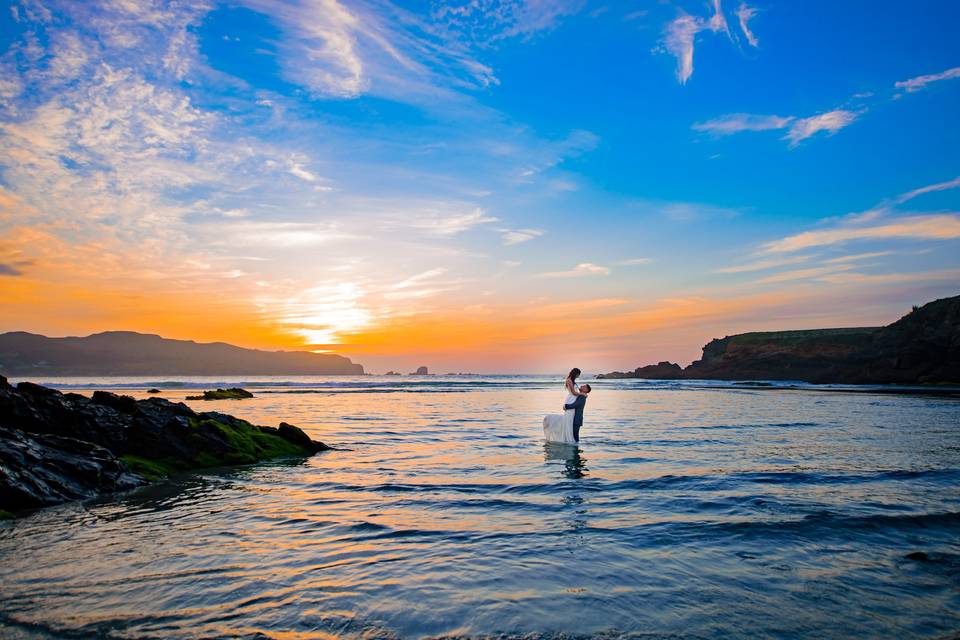 Postboda en la playa de Ferrol