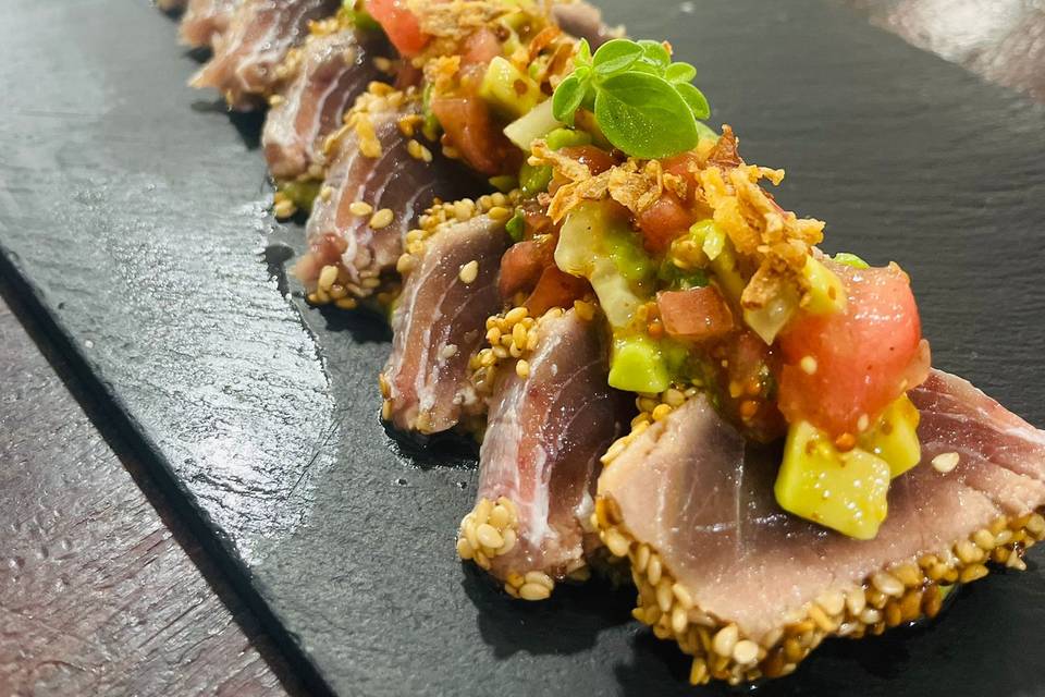 Tataki de atun y tar tar de os