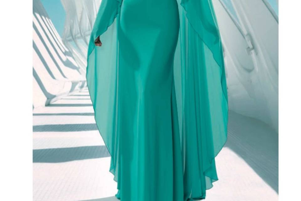 Vestido aguamarina