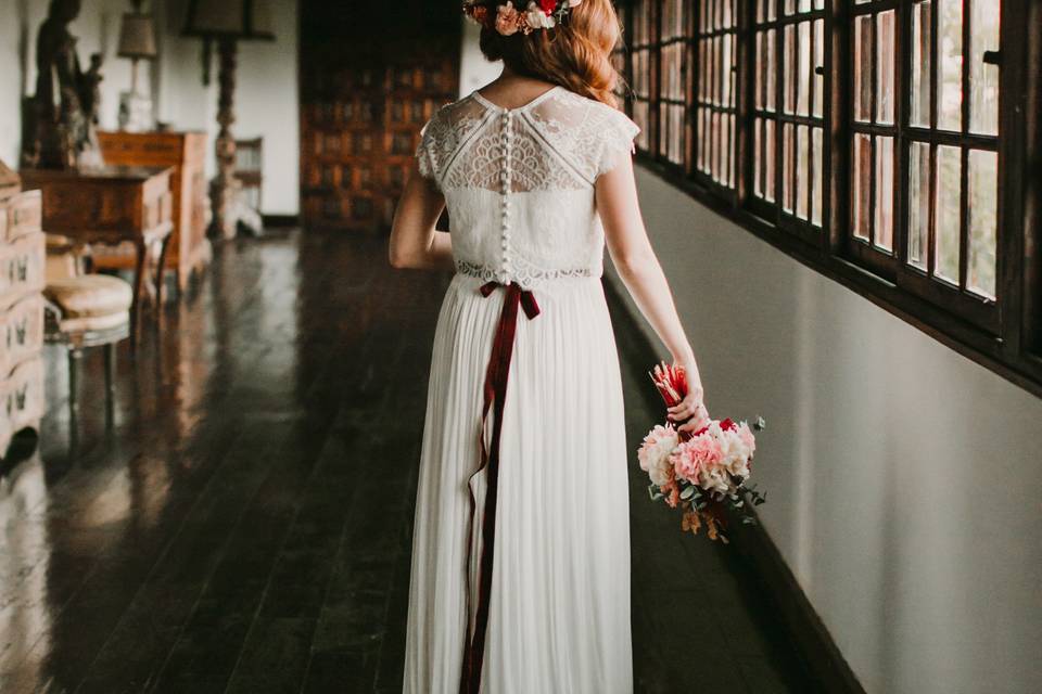 Ramo de novia de flores preservadas