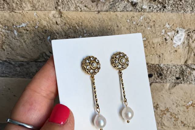 Pendientes baño oro 18k.