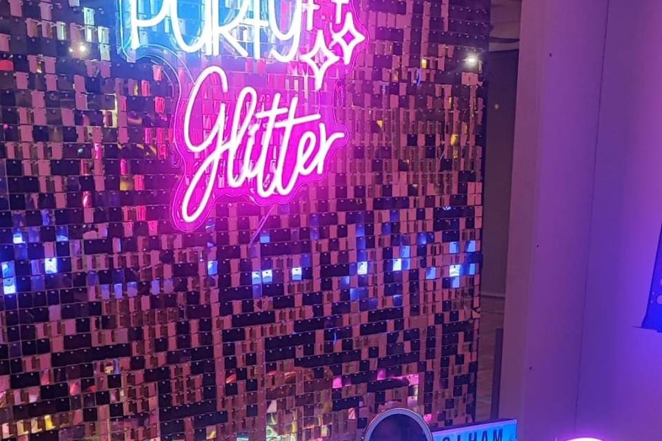 Glitter bar con decoración de