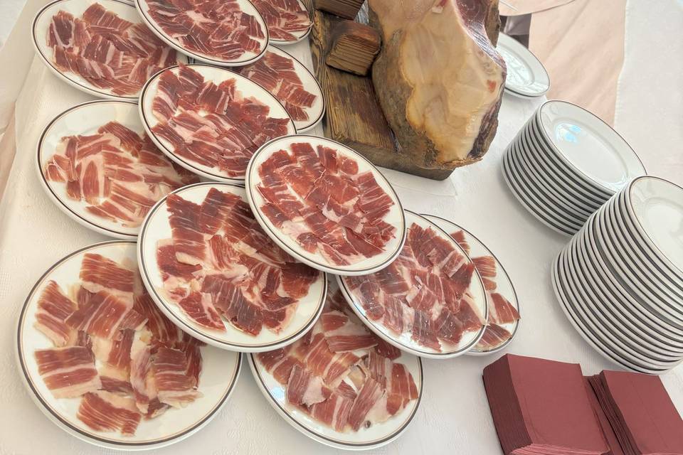 Corte de jamón ibérico