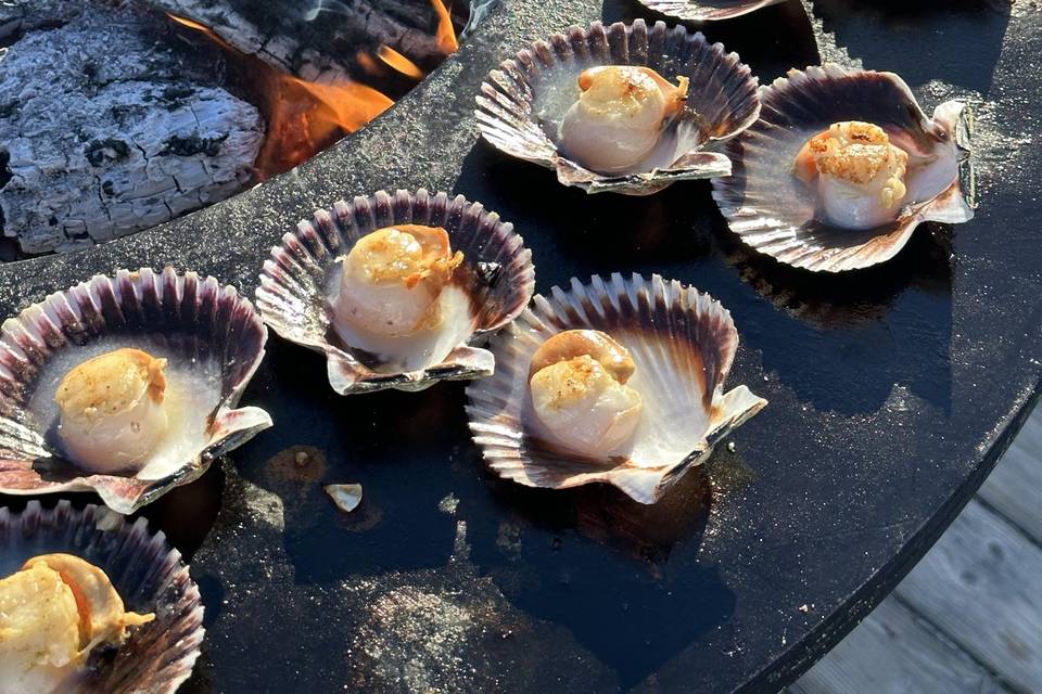 Zamburiña en la BBQ