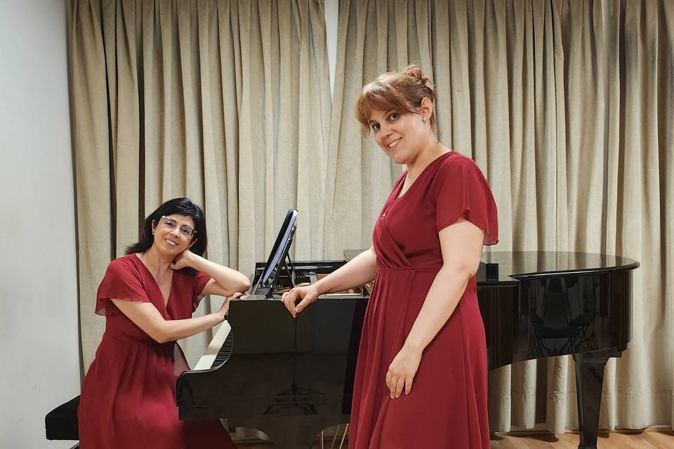 Chus y Tania tras un recital