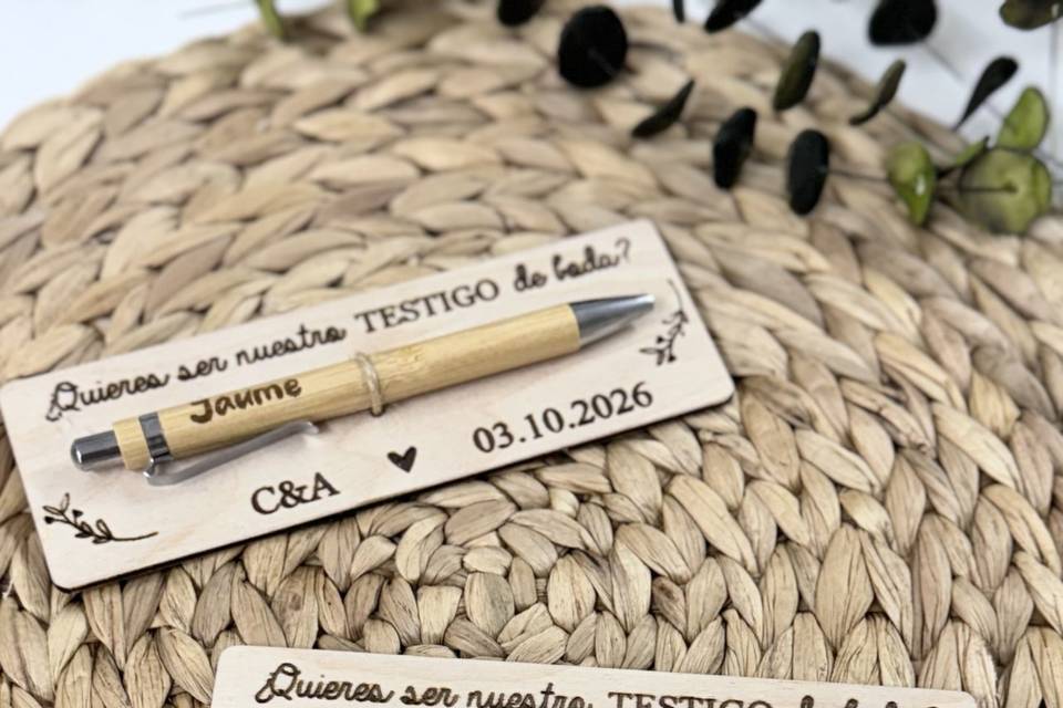 Bolis testigos personalizados