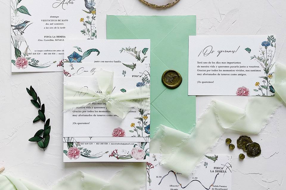 Invitación de boda jardín