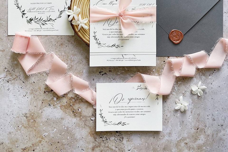 Invitación de boda elegante