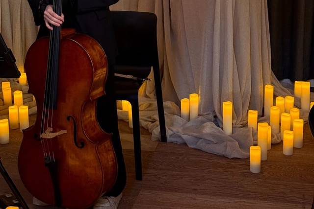 Chelista entre velas