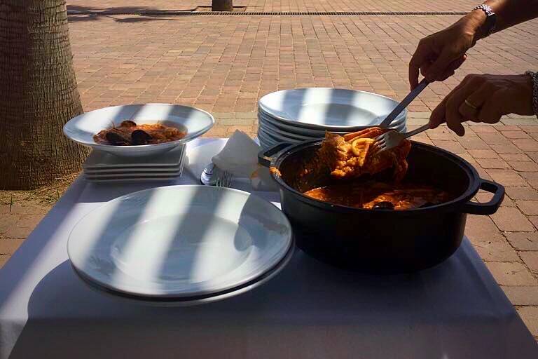 Arroz en la terraza