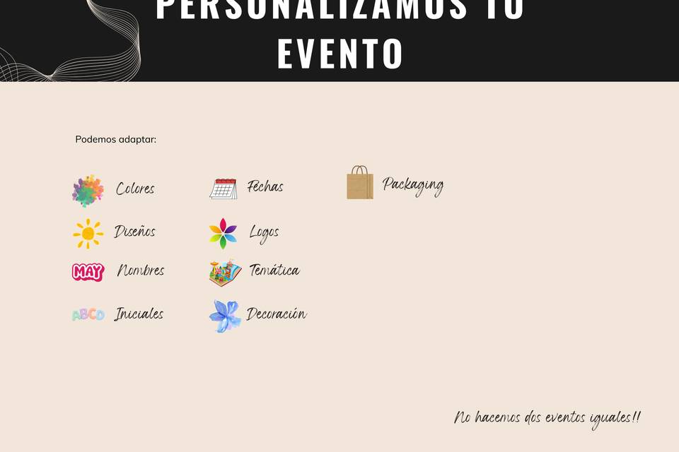 Personalizamos tu evento