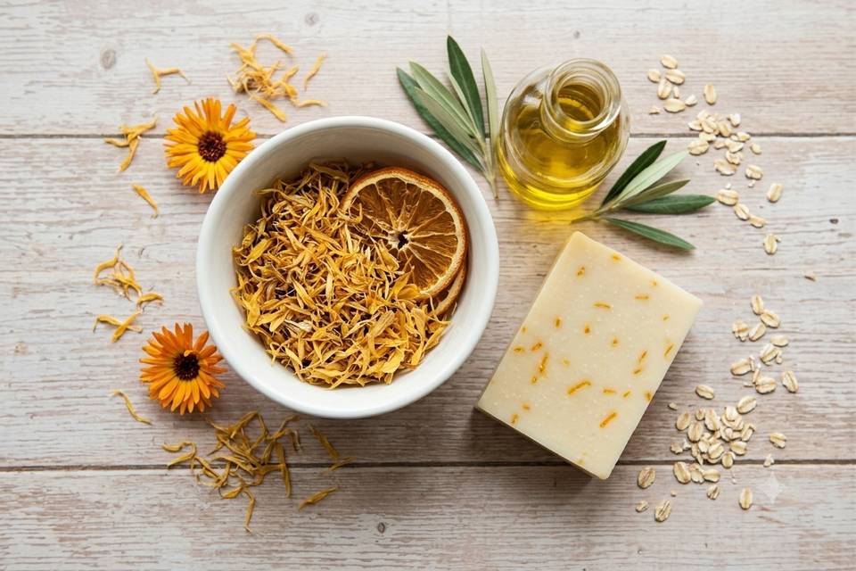 Caléndula y naranja