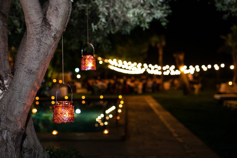 Porta velas de vidrio rosa