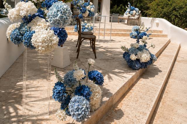 Boda en Azul y Blanco