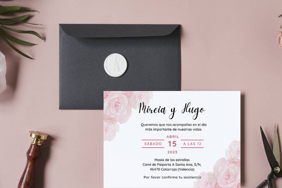 Invitación rosas