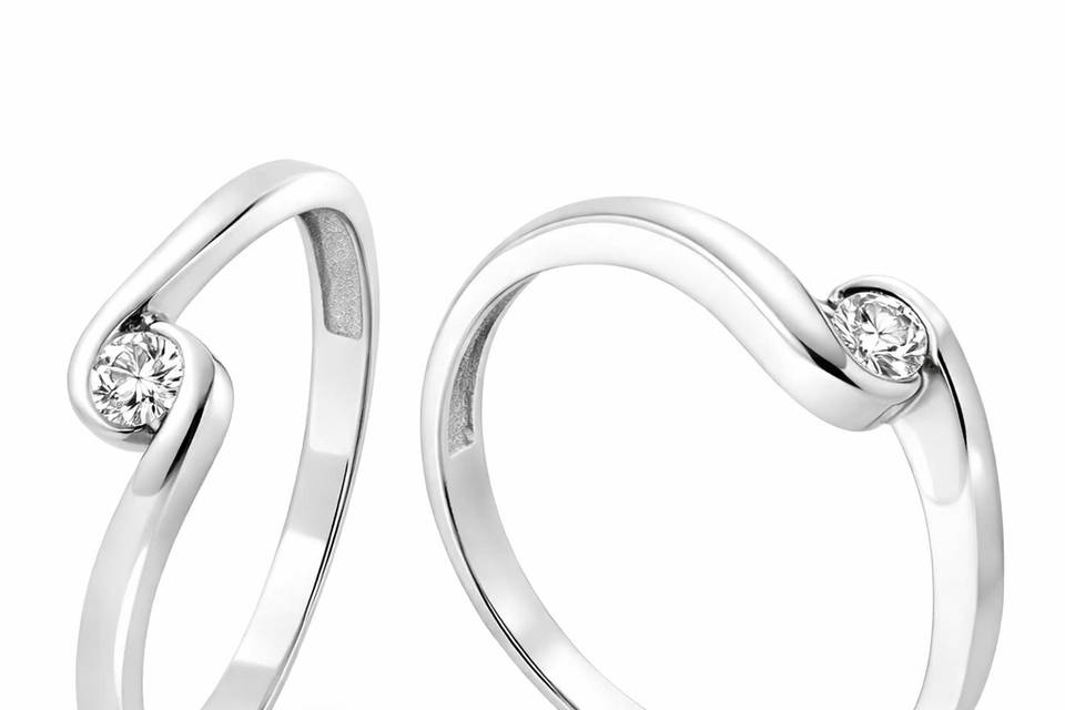 Solitario Oro Blanco 18k