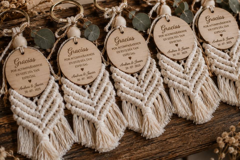 Macramé y madera