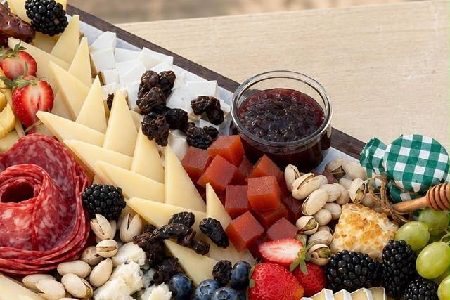 Tabla de quesos con frutos