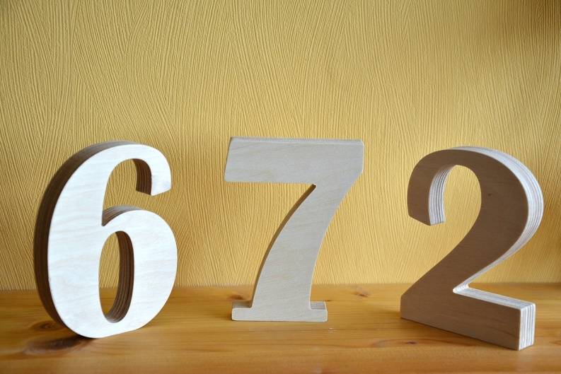 Números de madera de mesas