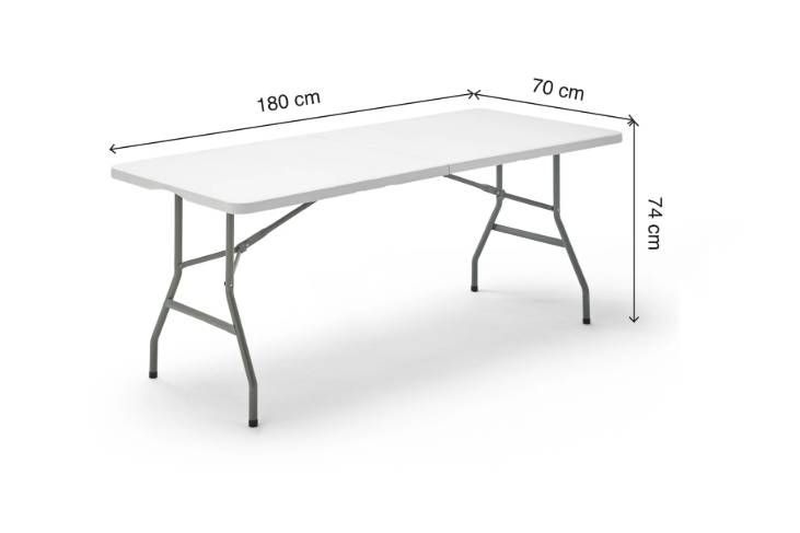 Mesas plegables de PVC blanco