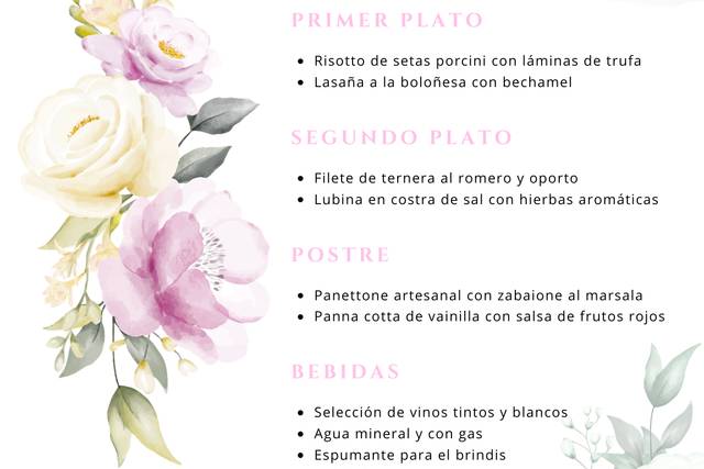 Menú Boda