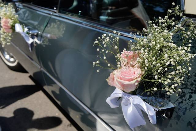 Decoración para coche de novia