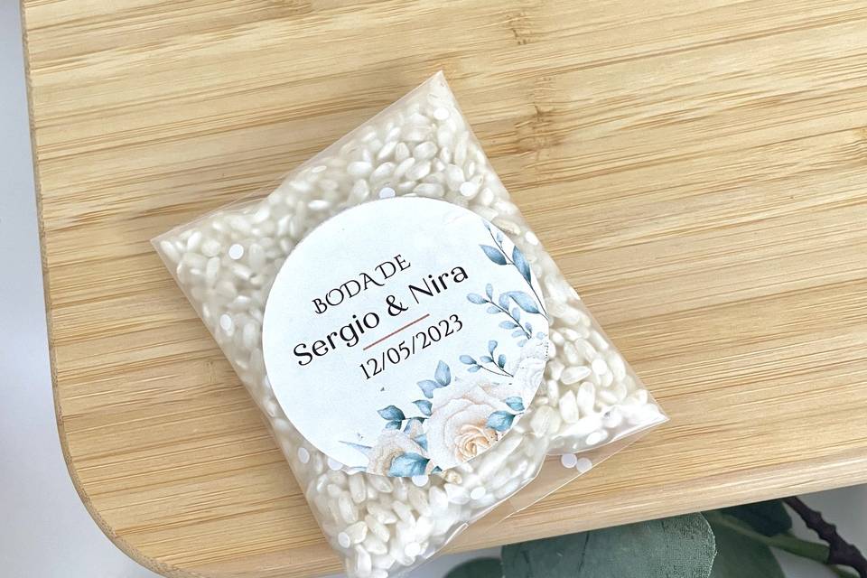 Bolsita de arroz personalizada