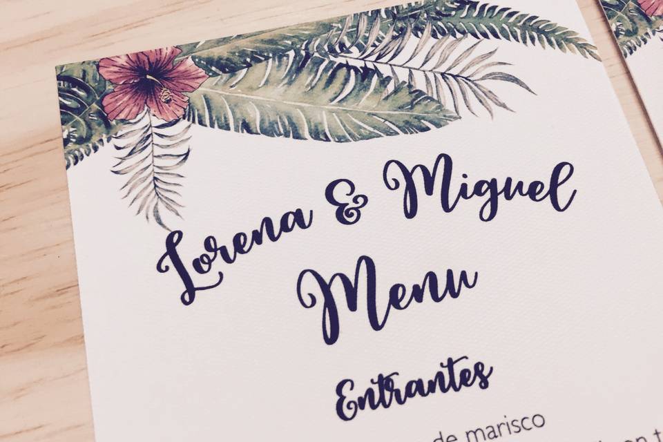 Papelería boda tropical