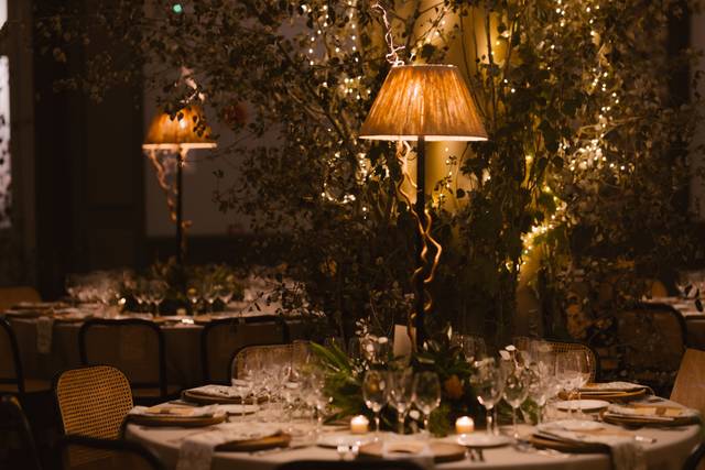 Salón con decoración