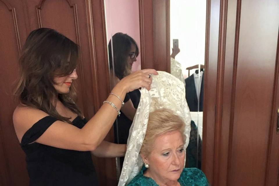 Colocando la mantilla