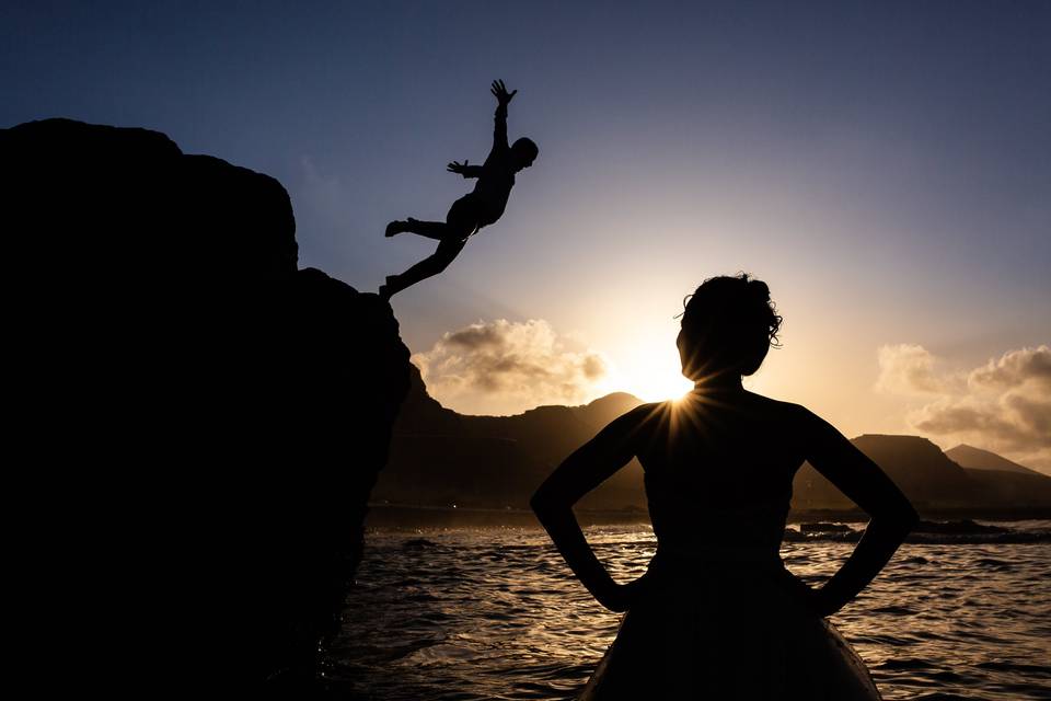 Postboda bajo el agua