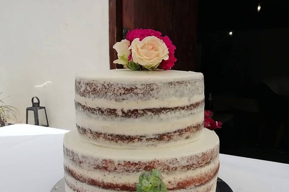 Naked cake con flores