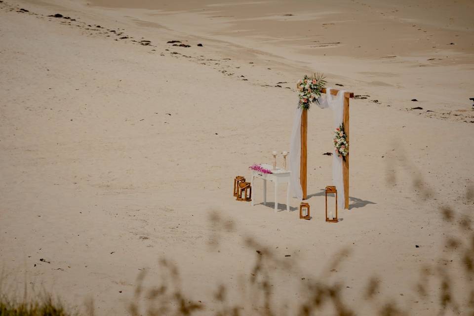 Decoración de boda en la playa