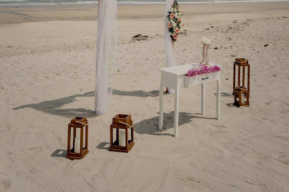 Decoración de boda en la playa