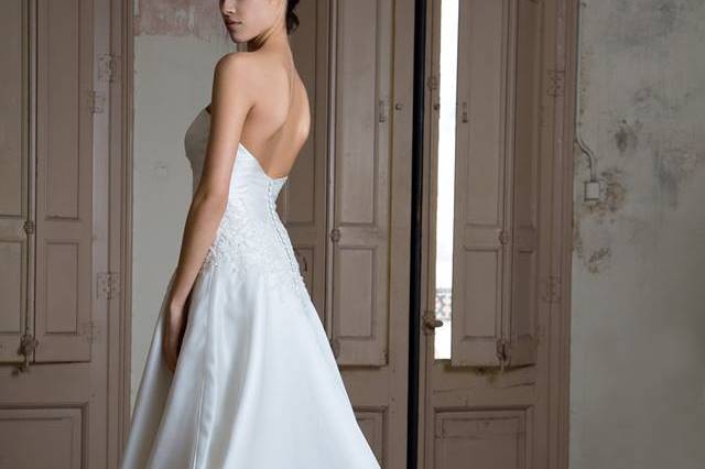 Vestido de novia con cola