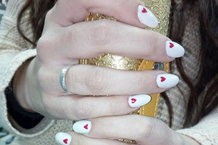 Uñas con corazones