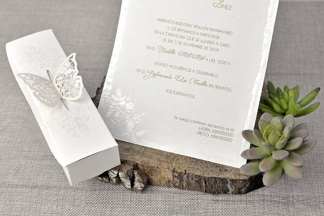 Invitación de boda pergamino